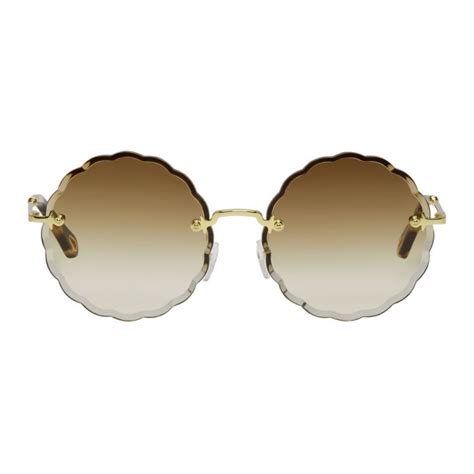 chloe zeshoekig montuur gold rose|Rosie sunglasses .